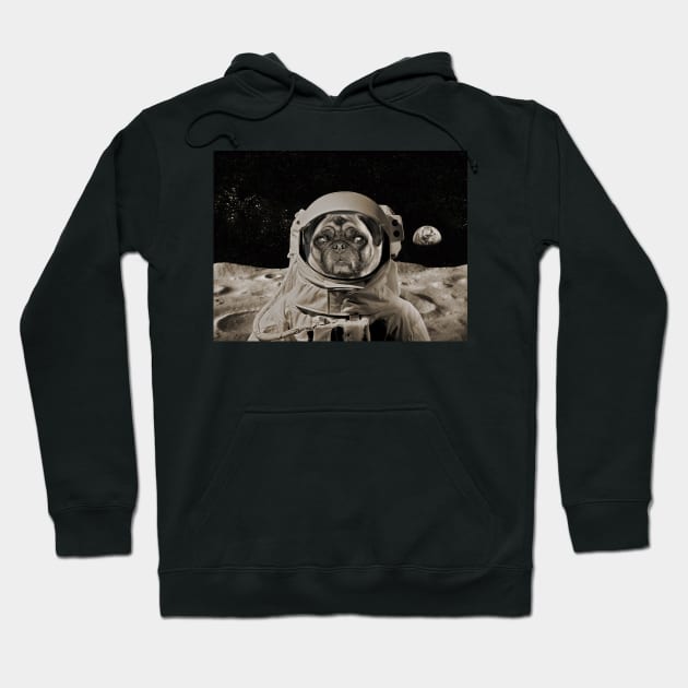 The Astronaut Pug Hoodie by candiscamera